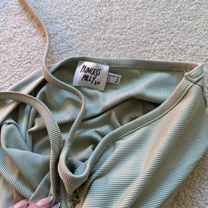 Princess Polly Green halter mini dress